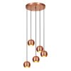 Modern réz csillár, 48 cm átmérő, 108 cm magasság | Fém ház, 5 x E27 aljzatok | Elegáns skandináv dizájn elbűvölő terekhez