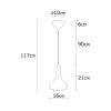 Modern ipari csillár, fekete fém, 16 cm átmérő, 117 cm magasság | E27 aljzat, 40W Max | Stílusos világítás skandináv lakberendezéshez