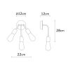 Modern króm fali lámpa, 22 cm átmérő, 28 cm magasság | Vastest, 3 x E27 aljzat, IP20 | Elegáns ezüst dizájn kortárs terekhez