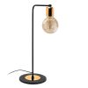 Elegáns fém asztali lámpa, fekete és arany, 52 cm magasság, 17 cm átmérő | E27 aljzat, max 40W | Stílusos Glam design modern lakberendezéshez