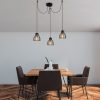Ipari fekete csillár, 105 cm átmérő, 106 cm magasság | Fém ház, 3 x E27 aljzatok, 180 cm Kábel | Stílusos világítás modern terekbe
