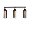 Ipari csillár, fekete fém test, 63 cm átmérő x 29 cm magasság | 3 x E27 Max 40W | Elegáns világítás modern terekhez, IP20 besorolás