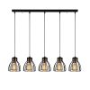 Ipari fekete csillár, fém test, 85 cm átmérő, 108 cm magasság | 5 x E27 Max 40W | Elegáns világítás modern terekhez, IP20 besorolás