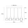 Ipari fekete csillár, fém test, 85 cm átmérő, 108 cm magasság | 5 x E27 Max 40W | Elegáns világítás modern terekhez, IP20 besorolás