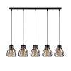 Ipari fekete csillár, fém test, 85 cm átmérő, 108 cm magasság | 5 x E27 Max 40W | Elegáns világítás modern terekhez, IP20 besorolás