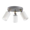 Elegáns skandináv csillár, ezüst kivitel, 50 cm átmérő, 26 cm magasság | MDF ház, üvegkupak, 3 x E27 Max 40W | Stílusos világítás modern terekbe