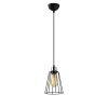 Ipari fekete csillár, fém test, 15 cm átmérő, 116 cm magasság, állítható, E27 foglalat, elegáns, nosztalgikus dizájn modern terekhez