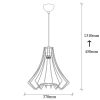 Elegáns réz és fekete csillár, 37 cm átmérő, 131 cm magasság | Állítható, E27 aljzat, IP20 | Tökéletes elbűvölő otthoni dekorációhoz és világításhoz