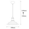 Ipari csillár, fekete és arany, 30 cm átmérő, 118 cm magasság | Állítható, E27 aljzat, IP20 | Stílusos világítás modern terekbe