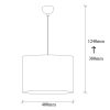 Modern ipari csillár, fém test, 40 cm átmérő, állítható magasság 124 cm, E27 foglalat, stílusos szövet sapka | Tökéletes otthoni és irodai dekorációhoz