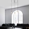 Elegáns króm csillár, állítható magasság 102 cm, 96 x 6 cm | Fém ház, 3 x E27 Max 40W | Stílusos ezüst design modern terekhez