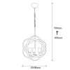 Elegáns arany és fekete csillár, 40 cm átmérőjű, állítható magasságú, fém test, 3 x E27 Max 40W | Elbűvölő világítás modern terekhez, IP20 besorolás