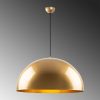 Elegáns arany csillár, fém test, állítható magasság 46-126 cm, Ø60 cm árnyékoló, 1 x E27 Max 40 W, stílusos világítás modern terekbe, IP20 besorolás