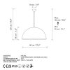 Elegáns arany csillár, fém test, állítható magasság 46-126 cm, Ø60 cm árnyékoló, 1 x E27 Max 40 W, stílusos világítás modern terekbe, IP20 besorolás