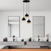 Elegáns fekete csillár, állítható magasságú 25-111 cm, fém test, Ø37 x 111 cm | 3 x E27 aljzat, modern dizájn otthoni és irodai használatra | IP20