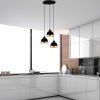 Elegáns fekete csillár, állítható magasságú 25-111 cm, fém test, Ø37 x 111 cm | 3 x E27 aljzat, modern dizájn otthoni és irodai használatra | IP20