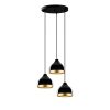 Elegáns fekete csillár, állítható magasságú 25-111 cm, fém test, Ø37 x 111 cm | 3 x E27 aljzat, modern dizájn otthoni és irodai használatra | IP20