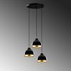 Elegáns fekete csillár, állítható magasságú 25-111 cm, fém test, Ø37 x 111 cm | 3 x E27 aljzat, modern dizájn otthoni és irodai használatra | IP20