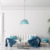 Elegáns türkiz csillár, fém test, Ø60 cm, állítható magasság 45-135 cm, E27 aljzat, tökéletes modern lakóterekbe, stílusos és funkcionális