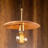 Modern csillár vastesttel és gyertyánsapkával, 29 cm átmérővel, állítható magassággal, E27 foglalattal, fekete és fa bevonattal | Stílusos világítás Glam és skandináv dekorációhoz