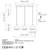 Elegáns fehér csillár, fém test, állítható magasság 25-111 cm | Ø17 cm Kupak, 3 x E27 aljzat, 220-240 V | Tökéletes modern lakóterekbe és étkezőkbe