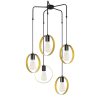 Elegáns arany-fekete csillár, 70 cm átmérőjű, állítható magasságú, fém test, 5 x E27 Max 40W | Elbűvölő világítás modern terekhez, IP20 besorolás