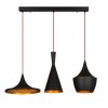 Elegáns modern csillár, fekete-arany, 80 cm átmérőjű, állítható magasságú, 3 x E27 Max 40W, tökéletes Glam és skandináv dekorációhoz | Beállítási utasításokat tartalmaz