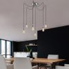 Nosztalgikus krómcsillár, 126 cm átmérő, 102 cm magasság | Állítható magasságú, 6 x E27 Max 40W | Elegáns fém dizájn modern terekhez