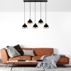 Elegáns fekete csillár, állítható magasság 90 x 17 x 111 cm, fém ház, 5 x E27 aljzat, modern dizájn otthoni és irodai használatra, IP20 besorolás