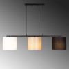 Skandináv csillár, állítható magasságú 120 cm, vastest, fekete és krémszínű, 110 x 20 cm | 3 x E27 Max 40W | Elegáns világítás modern terekbe