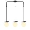 Modern ipari csillár, fém test, állítható magasság 127 cm, fekete-fehér kivitel, 3 x E27 foglalat, 81 x 15 cm | Ideális skandináv lakberendezéshez