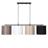 Skandináv csillár, fém test, állítható magasság 120 cm, 110 x 25 cm, 4 x E27 Max 40W, fekete, fehér, krém és barna | Elegáns világítás modern terekbe