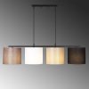Skandináv csillár, fém test, állítható magasság 120 cm, 110 x 25 cm, 4 x E27 Max 40W, fekete, fehér, krém és barna | Elegáns világítás modern terekbe