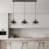 Elegáns fekete csillár, állítható magasság 42-122 cm, fém test, Ø36 cm sapka, 3 x E27 Max 40 W, tökéletes modern lakóterekbe, IP20 besorolás