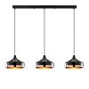 Elegáns fekete csillár, állítható magasság 42-122 cm, fém test, Ø36 cm sapka, 3 x E27 Max 40 W, tökéletes modern lakóterekbe, IP20 besorolás