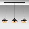 Elegáns fekete csillár, állítható magasság 42-122 cm, fém test, Ø36 cm sapka, 3 x E27 Max 40 W, tökéletes modern lakóterekbe, IP20 besorolás