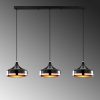 Elegáns fekete csillár, állítható magasság 42-122 cm, fém test, Ø36 cm sapka, 3 x E27 Max 40 W, tökéletes modern lakóterekbe, IP20 besorolás