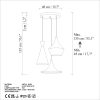 Elegáns menta csillár, állítható magasságú 45-135 cm, fém test, 3 x E27 aljzat, Ø45 cm | Tökéletes modern lakóterekhez, stílusos és funkcionális kialakításhoz