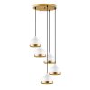 Elegáns fehér csillár, fém test, állítható magasság 25-111 cm, Ø43 x 111 cm | 5 x E27 Max 40 W, stílusos világítás modern terekhez