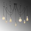 Elegáns fekete-nikkel csillár, 120 cm átmérőjű, állítható magasságú, 7 x E27 Max 40W | Stílusos egyszínű design modern terekhez | IP20 besorolású