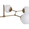 Skandináv csillár, fém test, sárga-fehér, 100 x 58 cm | Magasság: 48 cm, 6 x E27 Aljzat | Elegáns dizájn modern terekhez, egyszerű beállítással