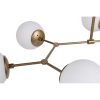 Skandináv csillár, fém test, sárga-fehér, 100 x 58 cm | Magasság: 48 cm, 6 x E27 Aljzat | Elegáns dizájn modern terekhez, egyszerű beállítással