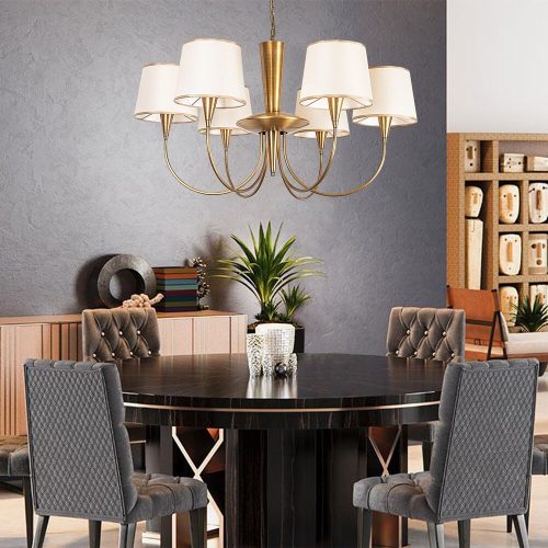 Elegáns antik csillár, fém test, 90 cm átmérő, 85 cm magasság | 6 db E27 aljzat, IP20 | Elbűvölő design modern lakóterekhez