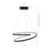 Állítható fekete csillár, alumínium test, 44 x 44 x 13 cm | LED-aljzat, 24-36 Watt, fehér fény 6500K | Modern elegancia otthonra és irodára