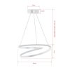 Állítható fehér csillár, alumínium test, 44 x 44 x 13 cm | LED-aljzat, 4000K sárga fény, 24-36W | Modern elegancia otthonra és irodára