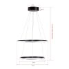 Elegáns fekete csillár, 0-80 cm-ig állítható magasságú, alumínium ház, LED 4000K, 30-40 cm átmérő | Modern világítás otthoni és irodai dekorációhoz