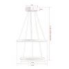 Elegáns állítható csillár, alumínium test, 30-40 cm átmérő, 0-80 cm magasság | Fehér elektrosztatikus bevonat, LED 6500K, 40-60W | Modern világítási megoldás