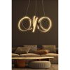Állítható fekete csillár, alumínium test, 55 x 55 x 20 cm | LED 4000K, sárga fény, 60-80 Watt | Modern design elegáns terekhez
