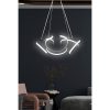 Elegáns fekete csillár, állítható magasság 0-80 cm, 55 x 55 x 20 cm, alumínium ház, LED 6500K, 60-80 Watt | Modern világítás otthoni és irodai használatra