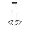 Elegáns fekete csillár, állítható magasság 0-80 cm, 55 x 55 x 20 cm, alumínium ház, LED 6500K, 60-80 Watt | Modern világítás otthoni és irodai használatra